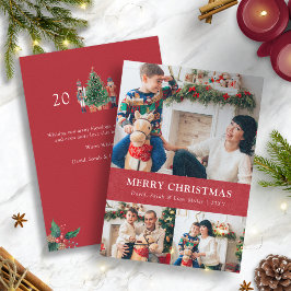 メリークリスマスフォトコラージホリデーカード シーズンカード