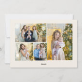 メリークリスマスフォトコラージポインセティアス シーズンカード (裏面)