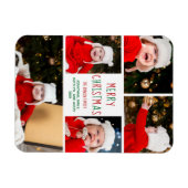 メリークリスマスフォトコラージュかわいらしマグネットカード マグネット (横)