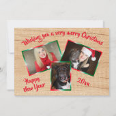 メリークリスマスフォトコラージュくるみ割り人形グリーティング シーズンカード (裏面)