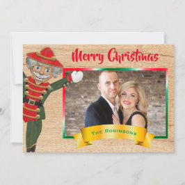 メリークリスマスフォトコラージュくるみ割り人形グリーティング シーズンカード