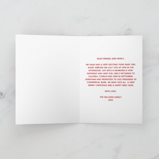 メリークリスマスフォトコラージュと年賀状 シーズンカード (内部)