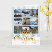 メリークリスマスフォトコラージュのグリーティングカード カード (黄色い花)