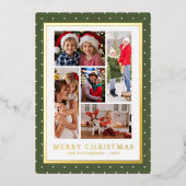 メリークリスマスフォトコラージュシンプルモダン 箔シーズンカード (正面)