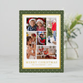 メリークリスマスフォトコラージュシンプルモダン 箔シーズンカード (立ち正面)