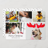 メリークリスマスフォトコラージュファイブ写真シンプルズ シーズンカード (正面/裏面)