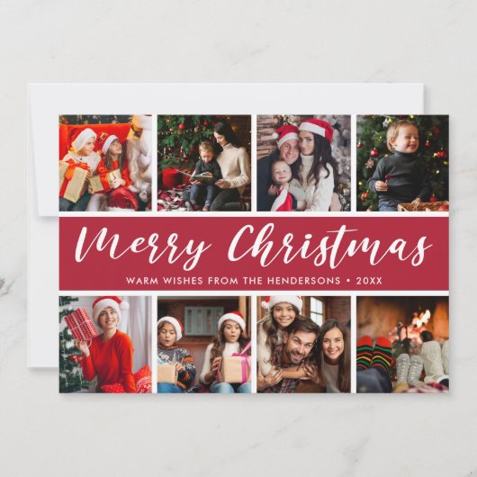 メリークリスマスフォトコラージュ書道 シーズンカード (正面)