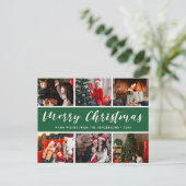 メリークリスマスフォトコラージュ書道 ポストカード (スタンド正面)