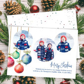 メリークリスマスフォトコラージュ水カラーオーナメント シーズンカード