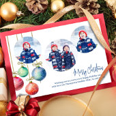 メリークリスマスフォトコラージュ水カラーオーナメント シーズンカード