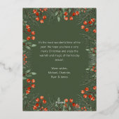 メリークリスマスフォトコラージュ水カラーフローラ 箔シーズンカード (裏面)