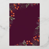 メリークリスマスフォトコラージュ水カラーフローラ 箔シーズンカード (裏面)