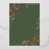 メリークリスマスフォトコラージュ水カラーフローラ 箔シーズンカード (裏面)