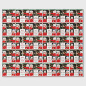 メリークリスマスフォトコラージュ美しい赤の緑 ラッピングペーパー (フラット)