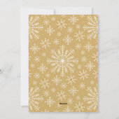 メリークリスマスフォトコラージュ金ゴールドスノーフレーク シーズンカード (裏面)
