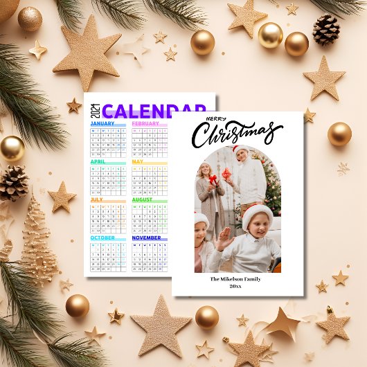 メリークリスマスフォトコラージュ2024カレンダー 案内状