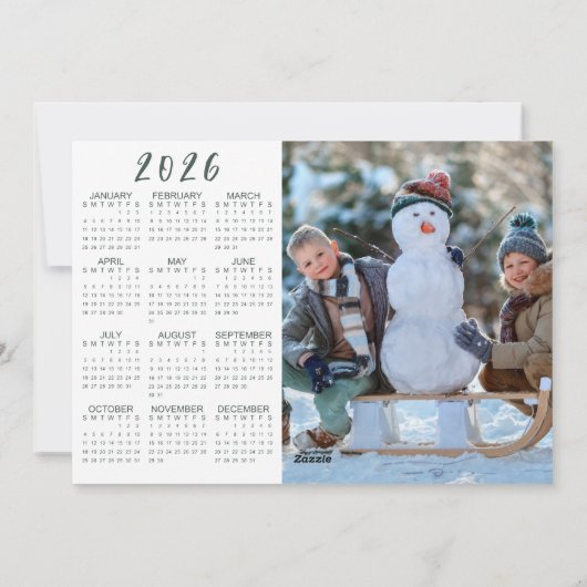 メリークリスマスフォトコラージュ2026カレンダー シーズンカード (裏面)