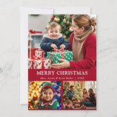メリークリスマスフォトコラージュ3枚の写真 シーズンカード (正面)