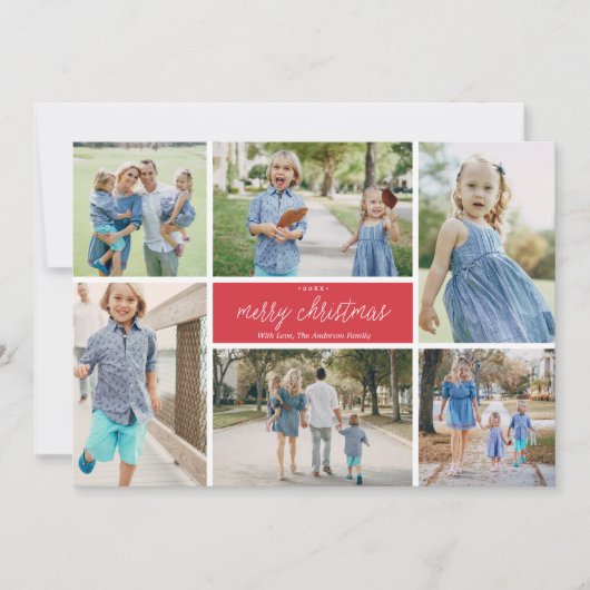 メリークリスマスフォトコラージュ9枚 シーズンカード (正面)