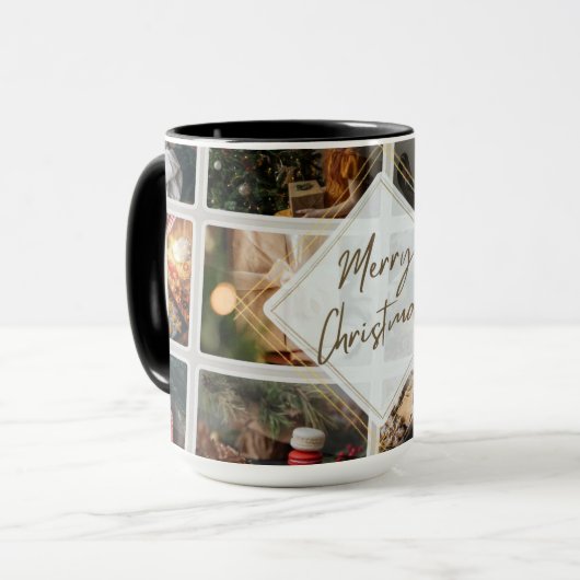 『メリークリスマスフォトコラージュ』 |コーヒーマグ | マグカップ (正面左)