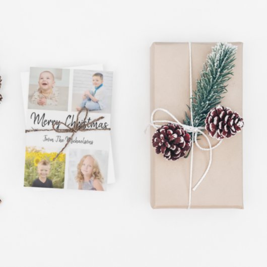 メリークリスマスフォトコラージュ シーズンカード