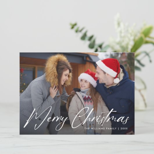 メリークリスマスフォトコラージュ シーズンカード (スタンド正面)
