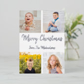 メリークリスマスフォトコラージュ 箔シーズンカード (立ち正面)
