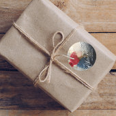 メリークリスマスフォトシルバー書道台本 ラウンドシール