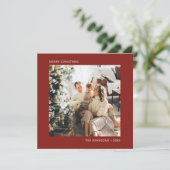メリークリスマスフォトシンプルレッド シーズンカード (スタンド正面)