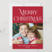 メリークリスマスフォトスクリプトホリデーカード (正面)