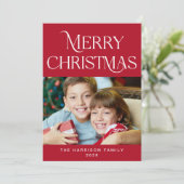 メリークリスマスフォトスクリプトホリデーカード (スタンド正面)