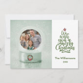 メリークリスマスフォトスノーグローブクリスマス カード (正面)