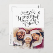 メリークリスマスフォトスノーホリデーカード ポストカード (正面/裏面)