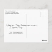 メリークリスマスフォトスノーホリデーカード ポストカード (裏面)