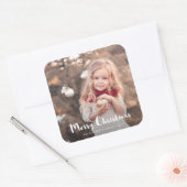 メリークリスマスフォトタイポグラフィシール スクエアシール (封筒)