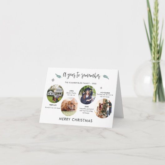 メリークリスマスフォトタイムラインの休日 カード (正面)
