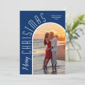 メリークリスマスフォトダスティネイビーブルー シーズンカード (スタンド正面)