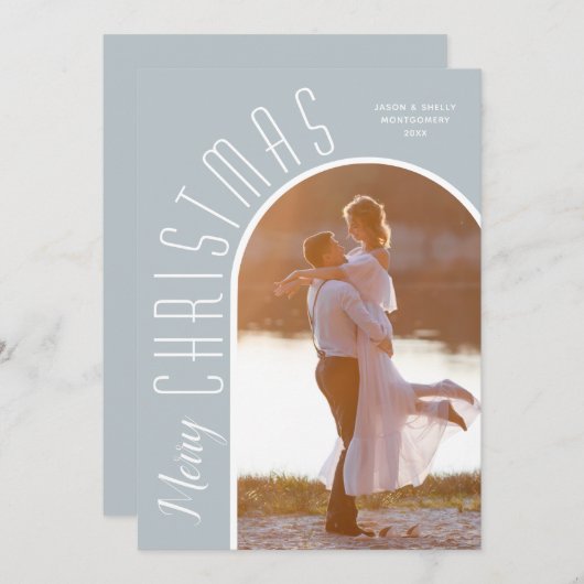 メリークリスマスフォトダスティブルー シーズンカード (正面/裏面)