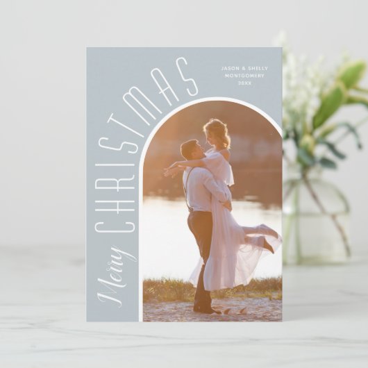 メリークリスマスフォトダスティブルー シーズンカード (スタンド正面)