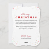 メリークリスマスフォトツリーフラットホリデーカード シーズンカード (裏面)