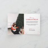 メリークリスマスフォトツリーフラットホリデーカード シーズンカード (内部)