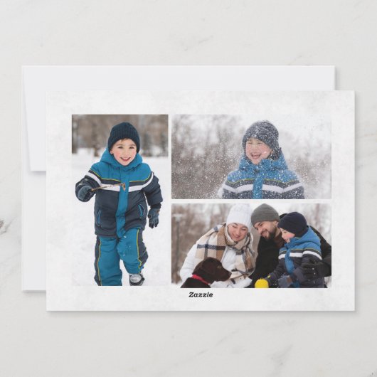 メリークリスマスフォトドーブマゼンタグリーン シーズンカード (裏面)