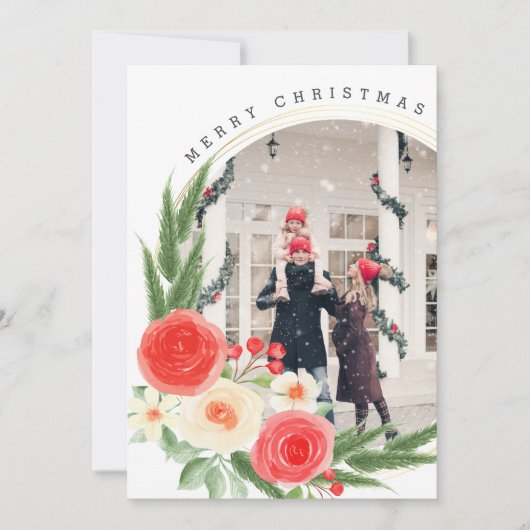 メリークリスマスフォトパーソナライズされたウィンターフローラ (正面)