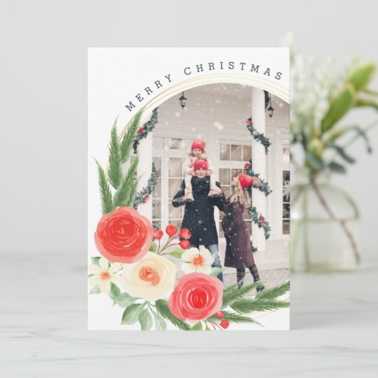 メリークリスマスフォトパーソナライズされたウィンターフローラ (スタンド正面)