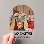 メリークリスマスフォトパーソナライズされたカード アクリル招待状 (インサイチュ (ポータブル))