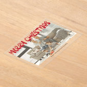 メリークリスマスフォトパーソナライズされたカード アクリル招待状 (レイダウン)