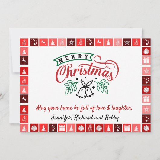 メリークリスマスフォトパーソナライズされたシグネチャー シーズンカード (裏面)