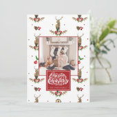 メリークリスマスフォトパーソナライズされたディアディイル シーズンカード (スタンド正面)