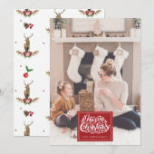 メリークリスマスフォトパーソナライズされたディアディイル シーズンカード (正面/裏面)