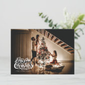 メリークリスマスフォトパーソナライズされたディアディイル シーズンカード (スタンド正面)